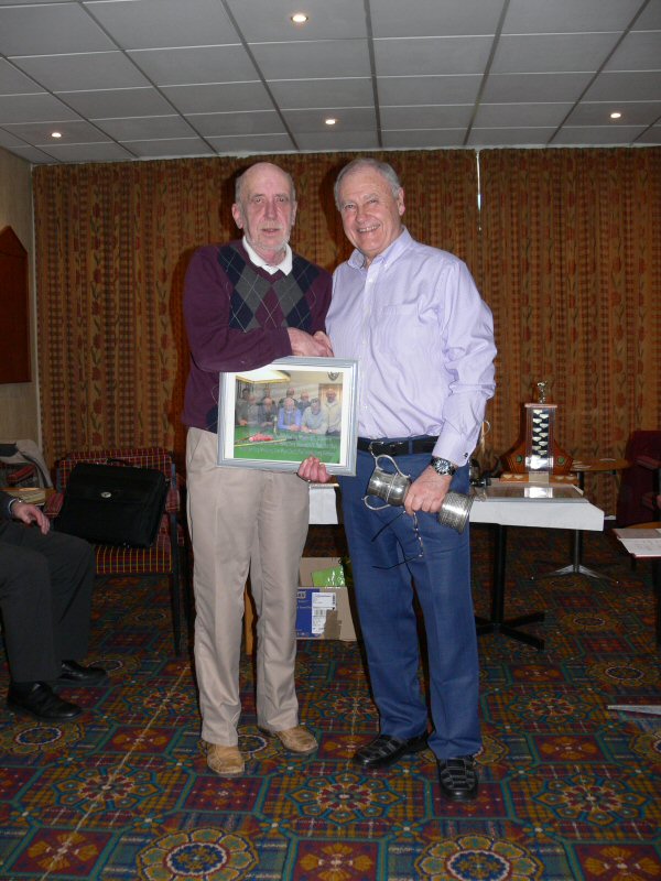 Divisional Cup for Division 1 Dave Mayo (St Edwards) receives the trophy from Chairman John Hilton