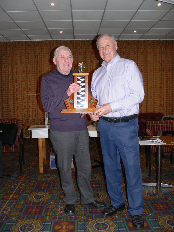 Doug Pickup (New Longton B) collects the Div.2 Trophy