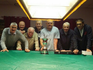 Well done Liscard Cons Div 1 Cup winners From left to right Phil Pilkington, John Hanna, Mike Hanna, Peter Winstanley, Ian Fletcher ( captain), Dave Mullineux, Andy Bailey 
