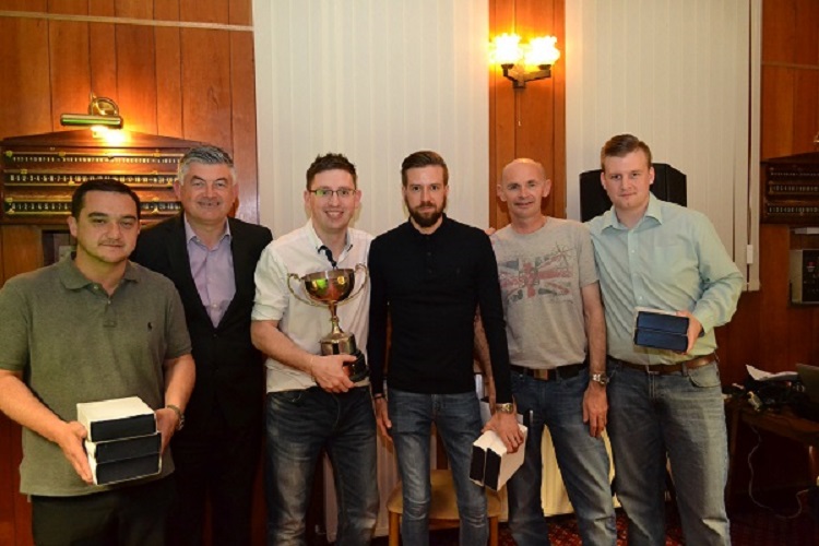 Division One Winners 2016-17 - Southport Conservative Club - Martin Brown, Dave Hartley, Paddy Tyndall, Andy Booth & Jon Holmes.