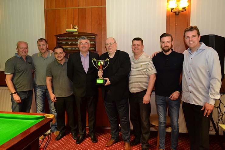 The victorious Ormskirk League team after capturing the UK League Snooker Championship 2016 -  G Hibbott, I A Jones, M Brown, B Adlington (Captain), P Williams, P Tyndall & W Jerram.