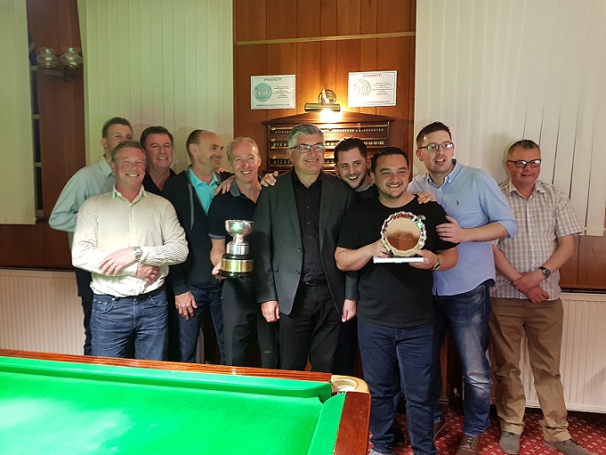 Le Rose Cup Winners 2018-19 - Fleetwood Hesketh SSC - Jon Holmes, Paul Cuerden, Ian Lindsay, Andy Booth, Gareth Hibbott, Chris Hoare, Martin Brown & Dave Hartley..